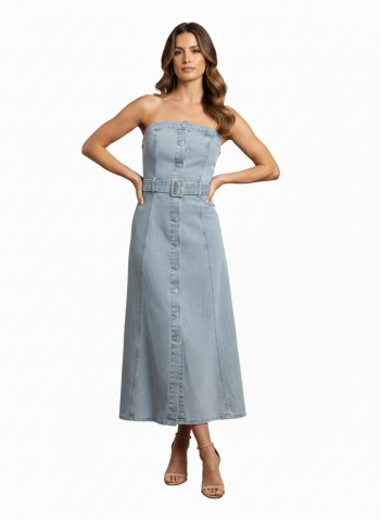 Jean strapless φόρεμα 